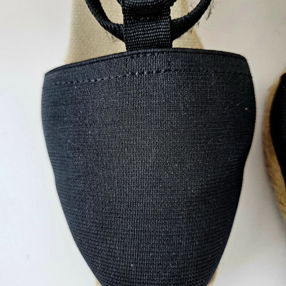 Adrienne Vittadini Black and Beige Espadrille Sandals size 9.5 - Picture 2 of 8